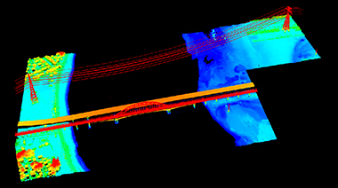 アルファエア10による漢江大橋周辺の航空測量。