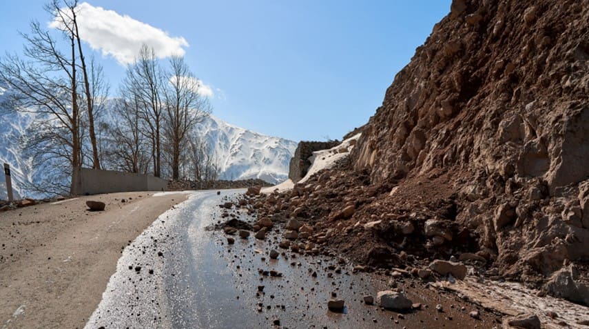 Landslide-prone slope requiring continuous monitoring and early warning