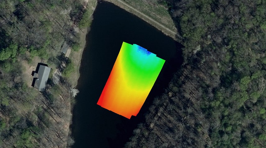 USV collecting real-time water depth and mapping data