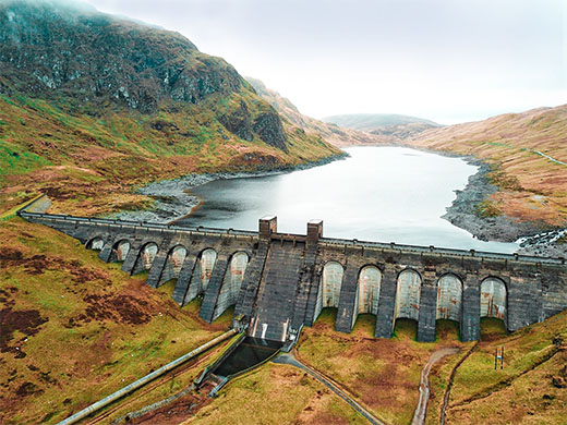 GNSS sensors and GB-SAR radars detect dam subsidence.