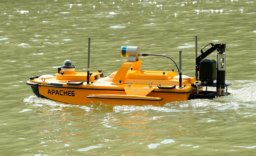 Apache 6 - USV de haute précision pour les levés bathymétriques 3D à haute résolution, la localisation d'objets sous-marins et la construction offshore.