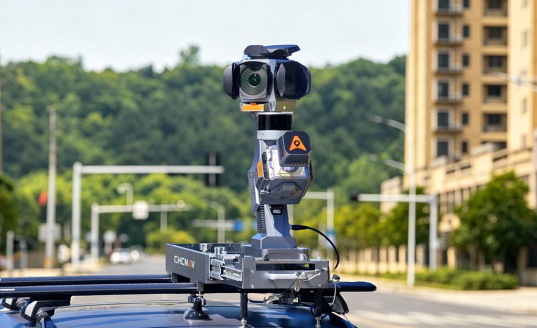 AU20 MMS mit einer C7200-Panoramakamera, montiert auf einem Fahrzeug zur Straßenvermessung