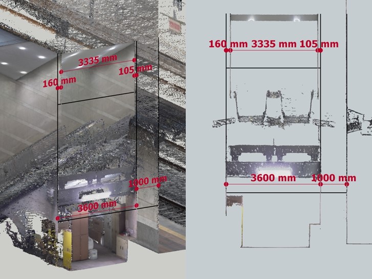 Punktwolke zur Vermessung in Autodesk Revit importiert.