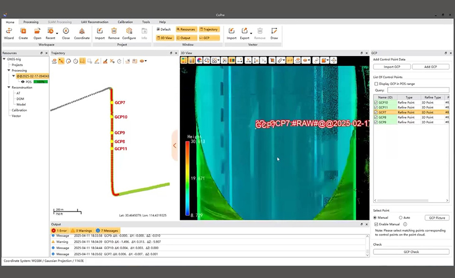 CHCNAV mapping software interface showing mission planning and trajectory visualization